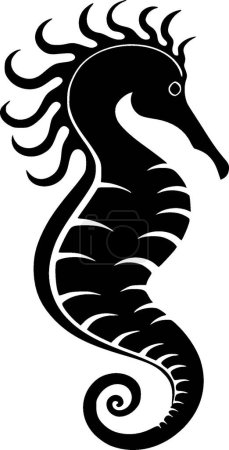 Seahorse - minimalist and simple silhouette - vector illustration