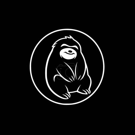 Téléchargez les illustrations : Sloth - logo minimaliste et plat - illustration vectorielle - en licence libre de droit