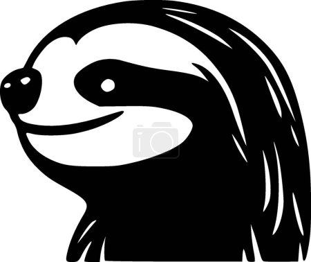 Sloth - minimalist and flat logo - vector illustration