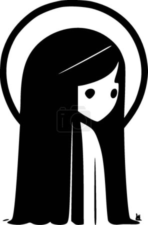 Illustration for Spiritual - black and white isolated icon - vector illustration - Royalty Free Image