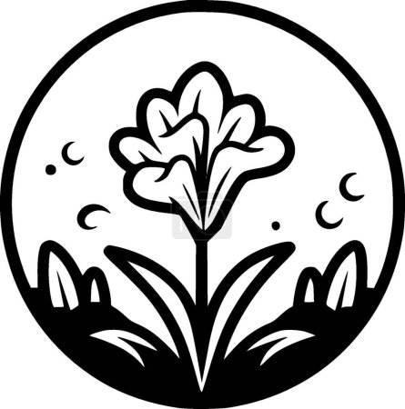 Frühling - minimalistisches und flaches Logo - Vektorillustration