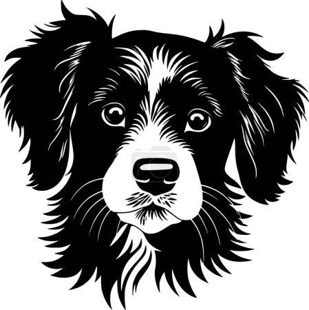 Téléchargez les illustrations : Terrier - illustration vectorielle en noir et blanc - en licence libre de droit