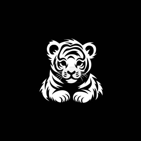 Tiger baby - logo plat et minimaliste - illustration vectorielle