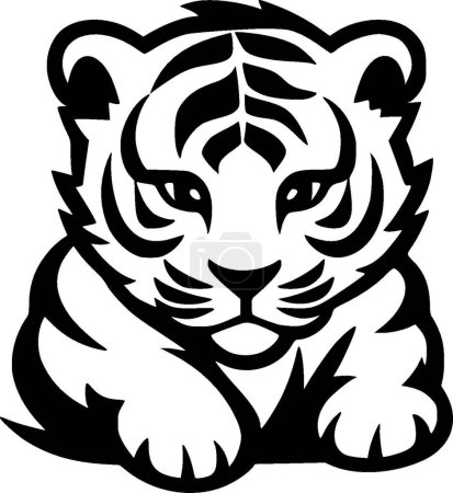 Tiger baby - silhouette minimaliste et simple - illustration vectorielle