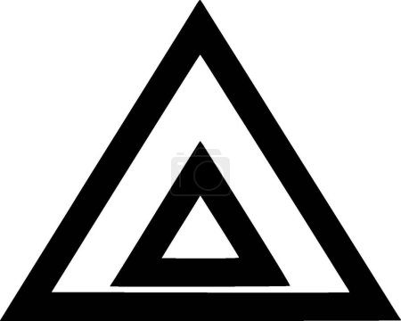 Dreieck - schwarz-weißes Icon - Vektorillustration