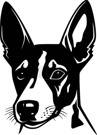 Illustration for Basenji - black and white isolated icon - vector illustration - Royalty Free Image