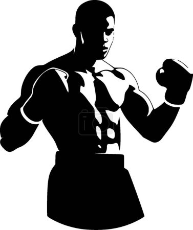 Boxing - minimalist and simple silhouette - vector illustration