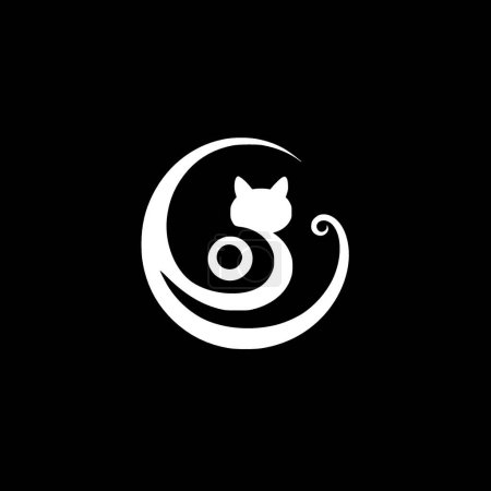 Illustration for Cat - minimalist and flat logo - vector illustration - Royalty Free Image