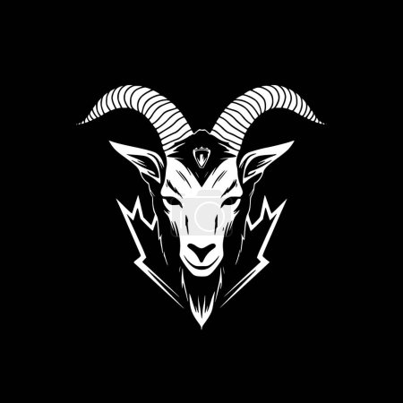Goat - minimalist and flat logo - vector illustration