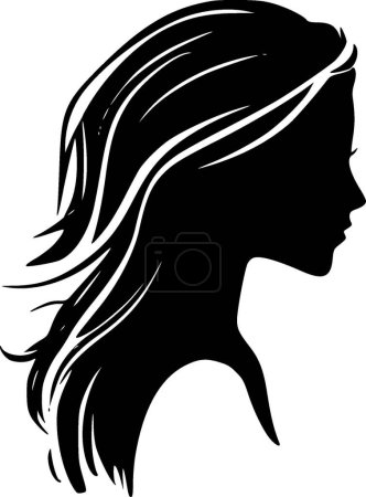 Cheveux - illustration vectorielle noir et blanc