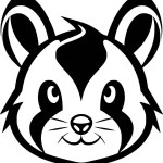 Hamster - black and white isolated icon - vector illustration