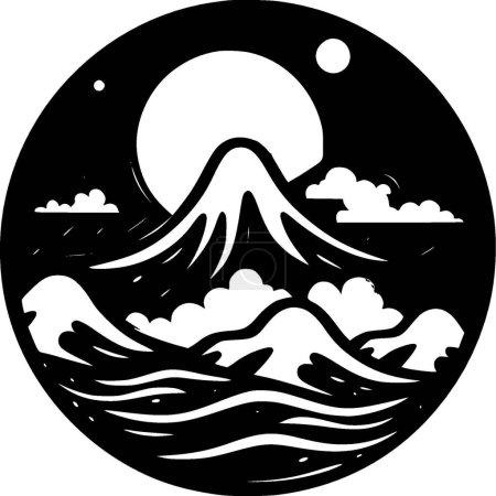 Ocean - minimalist and flat logo - vector illustration