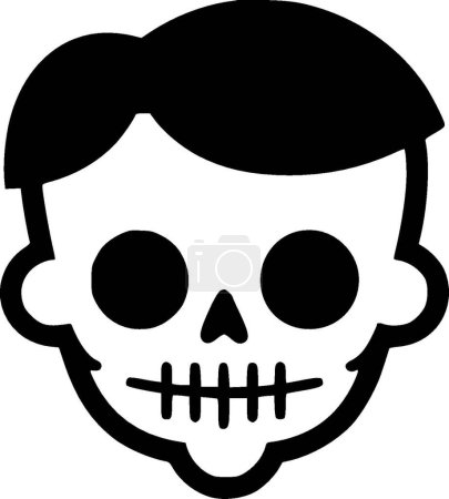 Squelette - logo minimaliste et plat - illustration vectorielle