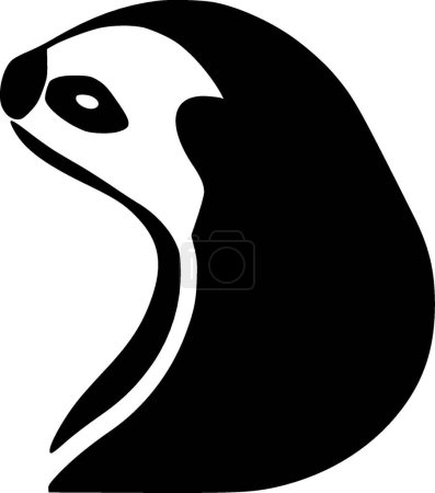 Sloth - black and white vector illustration