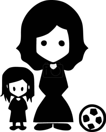 Soccer mom - minimalist and simple silhouette - vector illustration