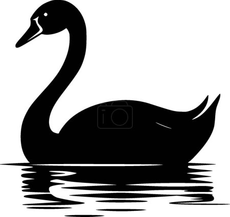 Swan - minimalist and flat logo - vector illustration