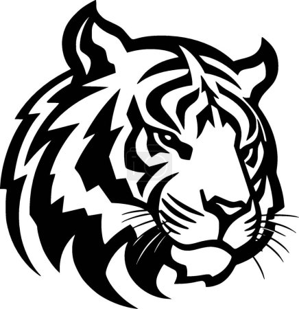 Tiger - minimalistische und einfache Silhouette - Vektorillustration