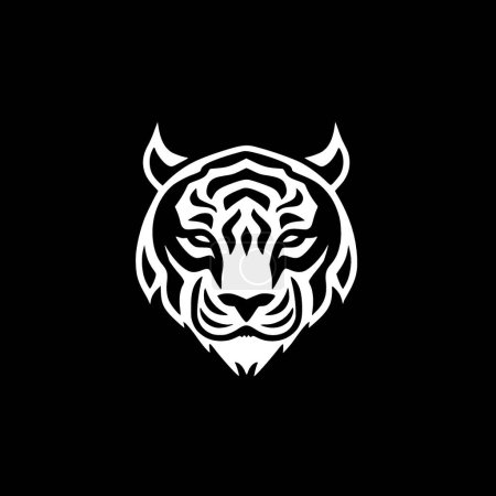 Téléchargez les illustrations : Tigre - logo plat et minimaliste - illustration vectorielle - en licence libre de droit