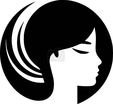 Woman - minimalist and flat logo - vector illustration