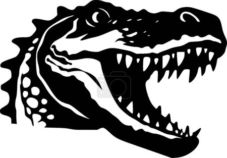 Alligator - minimalist and simple silhouette - vector illustration