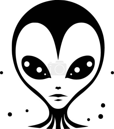 Alien - silhouette minimaliste et simple - illustration vectorielle