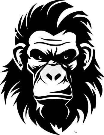 Chimpanzee - minimalist and flat logo - vector illustration