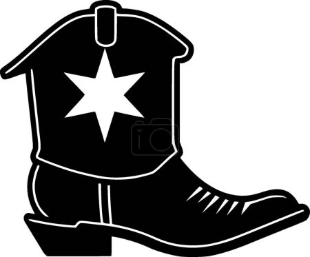 Cowboy boot - minimalist and flat logo - vector illustration