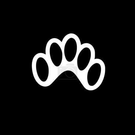 Illustration for Dog paw - black and white vector illustration - Royalty Free Image