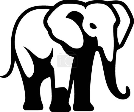 Elefant - minimalistische und einfache Silhouette - Vektorillustration