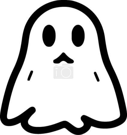 Fantôme - logo minimaliste et plat - illustration vectorielle