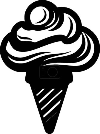 Téléchargez les illustrations : Crème glacée - silhouette minimaliste et simple - illustration vectorielle - en licence libre de droit