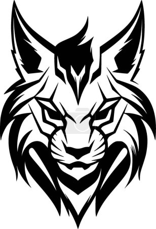 Téléchargez les illustrations : Lynx - logo plat et minimaliste - illustration vectorielle - en licence libre de droit