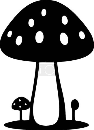 Mushroom - black and white isolated icon - vector illustration
