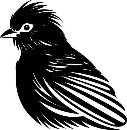 Paloma - ilustración vectorial en blanco y negro