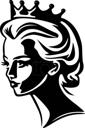 Queen - minimalist and flat logo - vector illustration