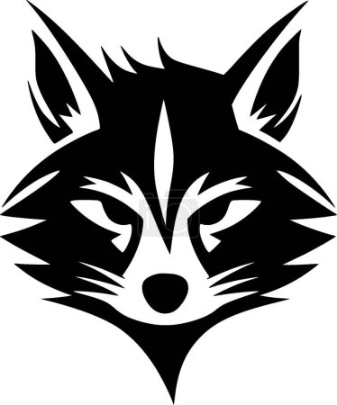Raton laveur - logo minimaliste et plat - illustration vectorielle