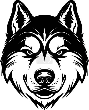husky siberiano - logotipo vectorial de alta calidad - ilustración vectorial ideal para el gráfico de camisetas