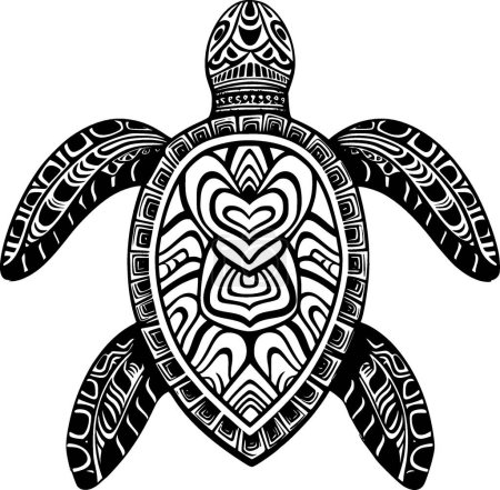 Ilustración de Tortuga - silueta minimalista y simple - ilustración vectorial - Imagen libre de derechos