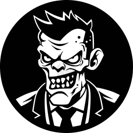 Zombie - minimalistisches und flaches Logo - Vektorillustration