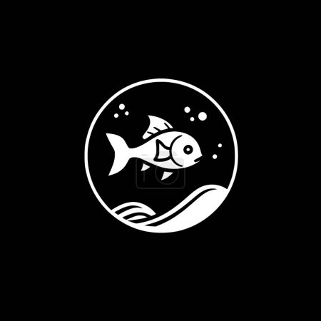 Clownfish - schwarz-weißes Icon - Vektorillustration