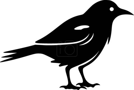 Cuervo - silueta minimalista y simple - ilustración vectorial