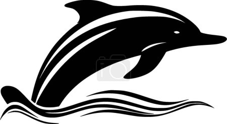 Delfín - logo minimalista y plano - ilustración vectorial