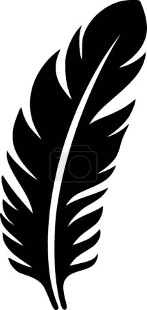 Téléchargez les illustrations : Plume - icône isolée en noir et blanc - illustration vectorielle - en licence libre de droit