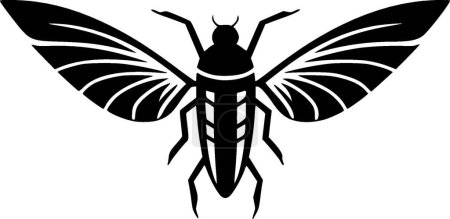 Fliege - schwarz-weiße Vektorillustration