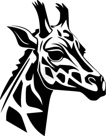 Giraffe - minimalist and simple silhouette - vector illustration
