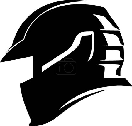 Helmet - minimalist and flat logo - vector illustration