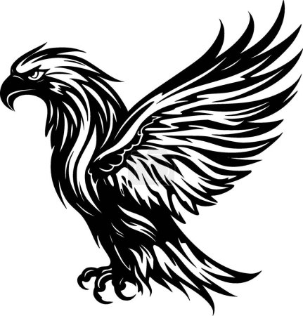 Hippogriff - logo plat et minimaliste - illustration vectorielle