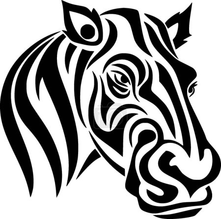 Nilpferd - schwarz-weißes Icon - Vektorillustration