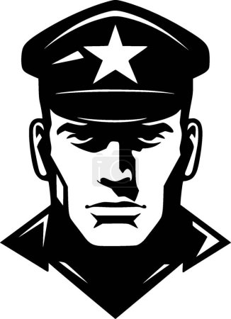 Téléchargez les illustrations : Illustration vectorielle militaire - silhouette minimaliste et simple - en licence libre de droit
