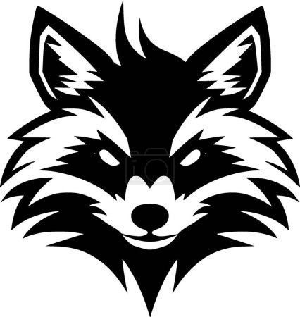 Raccoon - minimalist and simple silhouette - vector illustration